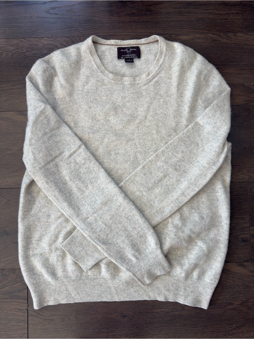 Black & Brown Men’s Grey Cashmere Crewneck Sweater Size Large